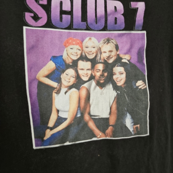 S CLUB 7 Bootleg Girl Fit T Shirt - Size Medium - Black - Picture 2 of 3